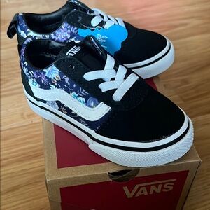 Vans toddler 6 Black Floral Sneakers